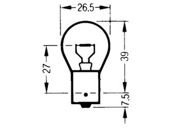 Lyspære - 12V, 21W Sokkel: BA15s 